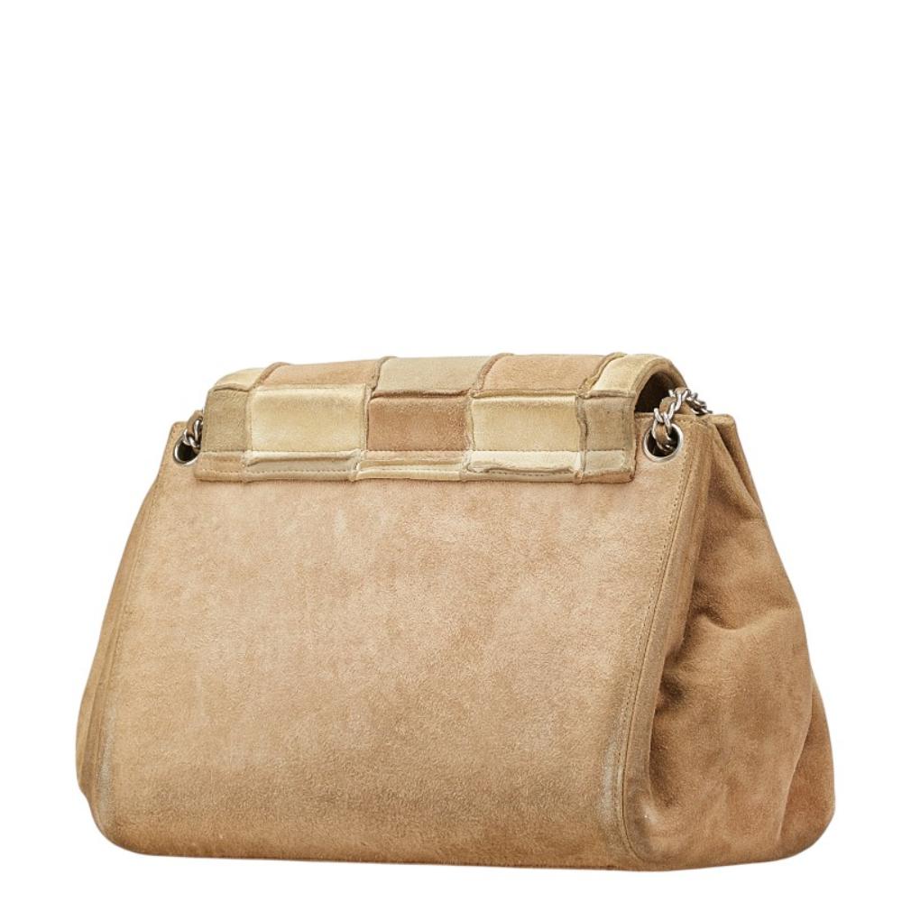 Brown Suede Chanel Shoulder Bag