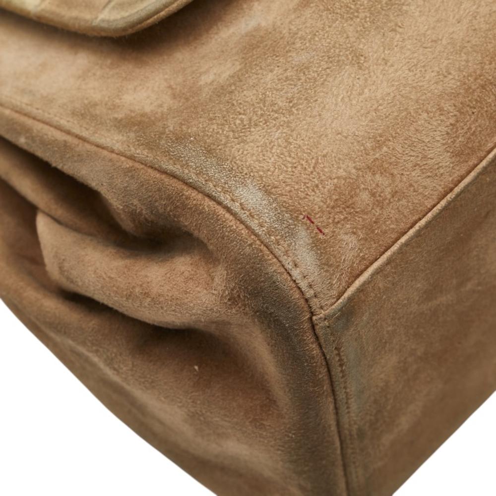 Brown Suede Chanel Shoulder Bag