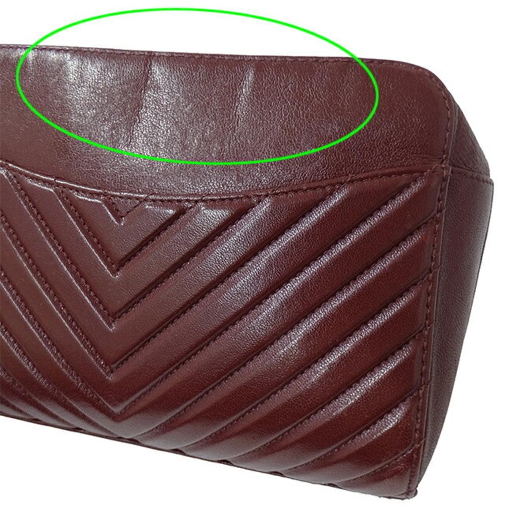 Burgundy Fabric Chanel Travel Bag