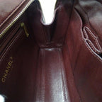 Burgundy Fabric Chanel Travel Bag