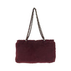 Burgundy Fabric Chanel Shoulder Bag