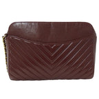 Burgundy Fabric Chanel Travel Bag