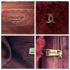 Burgundy Fabric Chanel Shoulder Bag