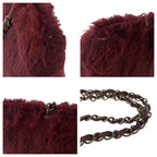 Burgundy Fabric Chanel Shoulder Bag