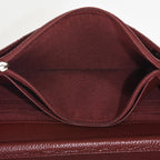 Burgundy Fabric Chanel Wallet On Chain