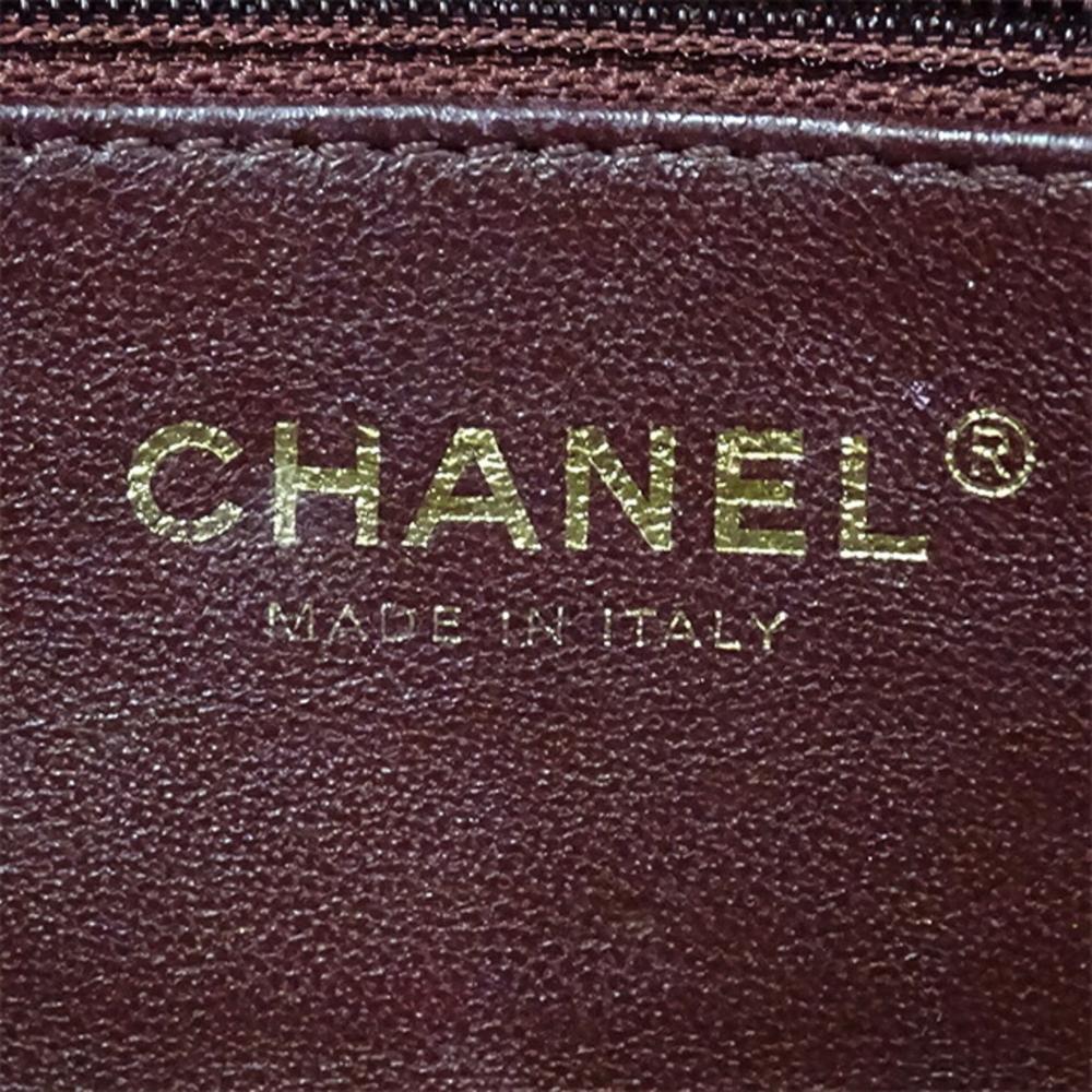Burgundy Fabric Chanel Travel Bag