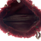 Burgundy Fabric Chanel Shoulder Bag