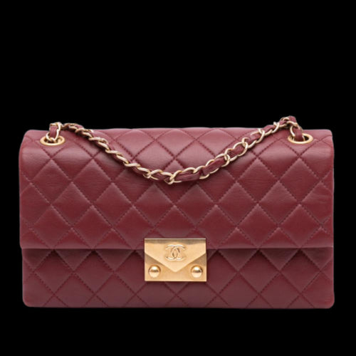 Burgundy Leather Chanel Shoulder Bag