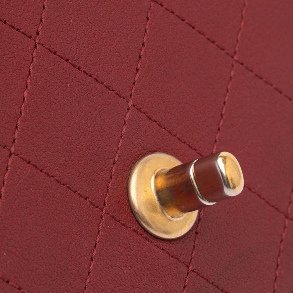 Burgundy Leather Chanel Flap Bag