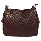 Burgundy Leather Chanel Shoulder Bag