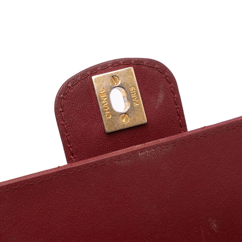 Burgundy Leather Chanel Flap Bag