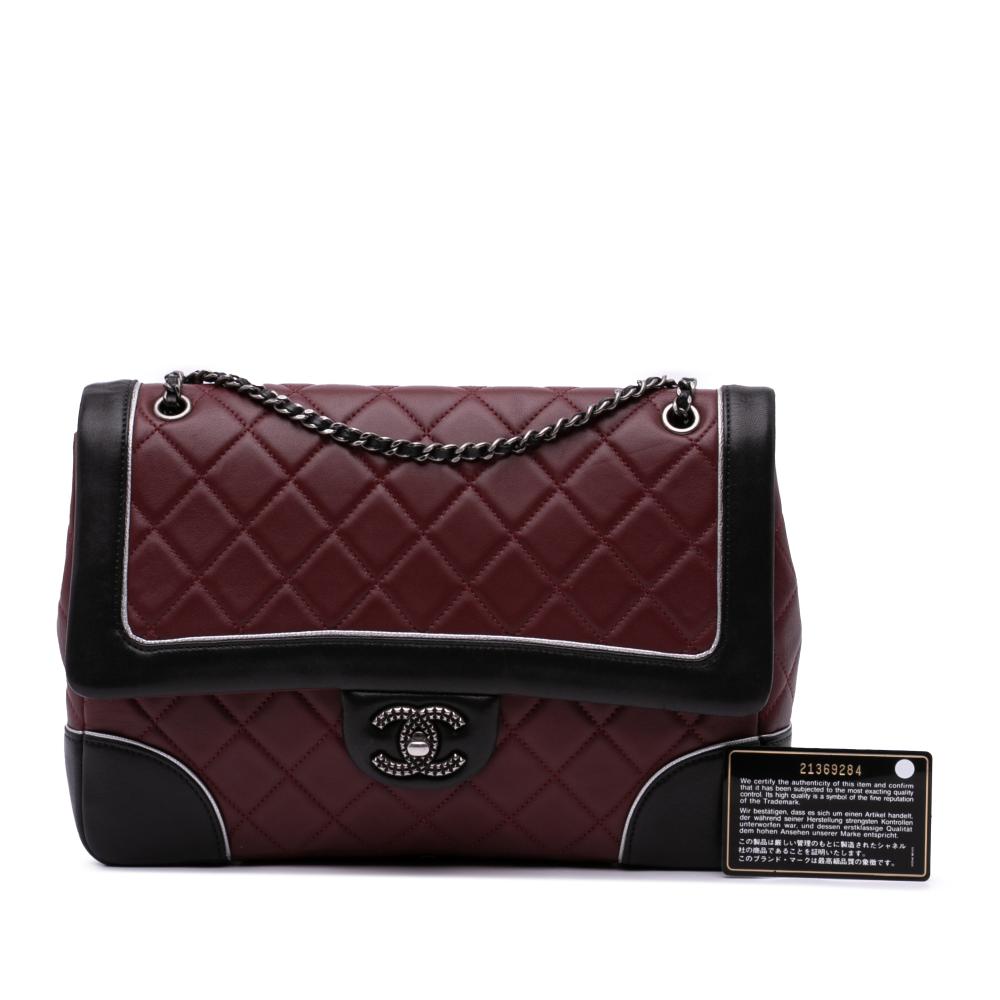 Burgundy Leather Chanel Flap Bag