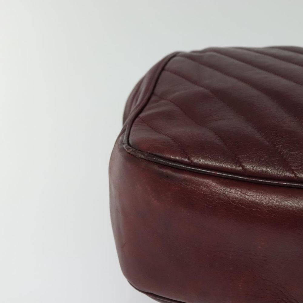 Burgundy Leather Chanel Shoulder Bag