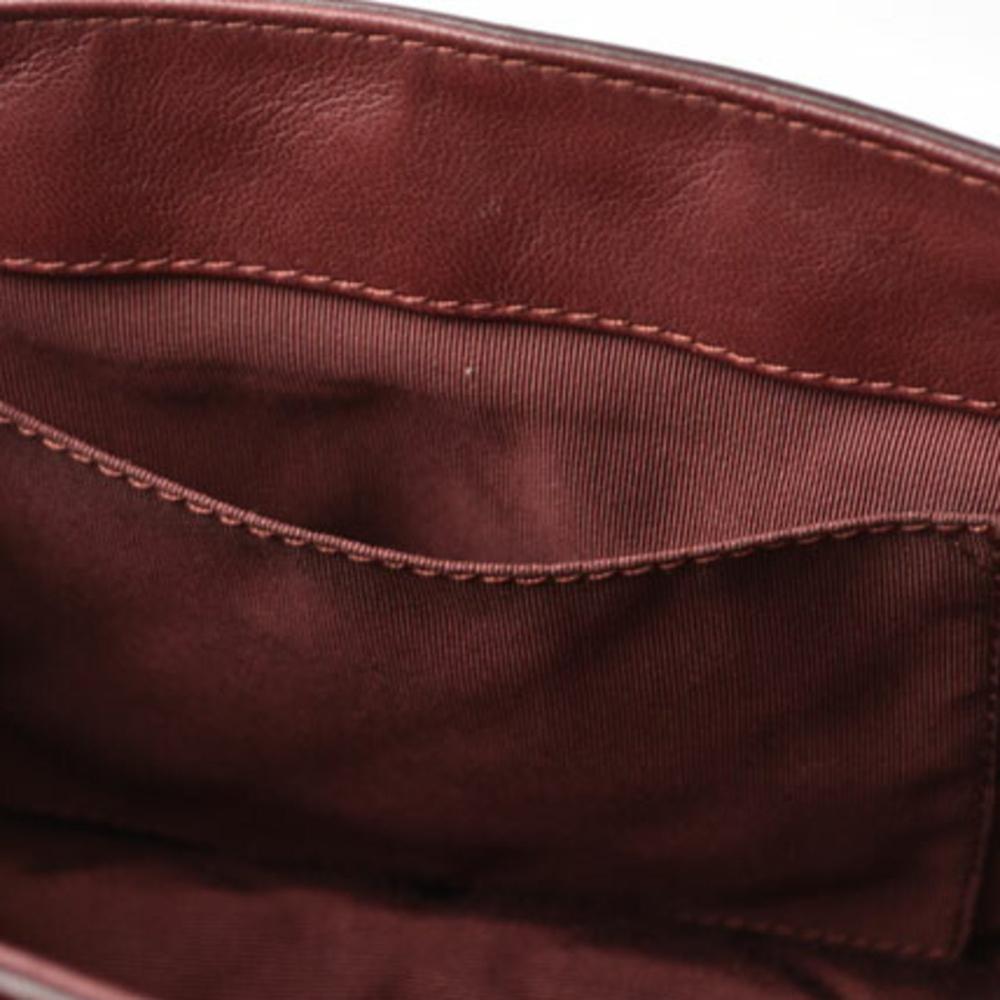Burgundy Leather Chanel Shoulder Bag