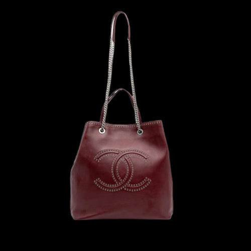 Burgundy Leather Chanel Shoulder Bag