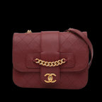 Burgundy Leather Chanel Flap Bag