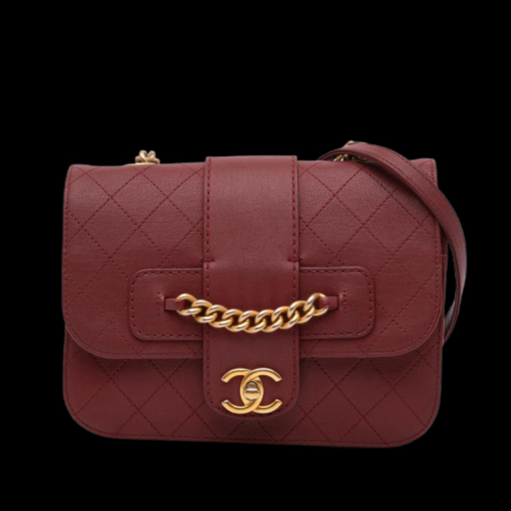 Burgundy Leather Chanel Flap Bag
