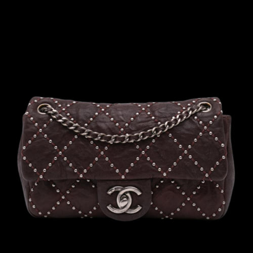 Burgundy Leather Chanel Flap Bag