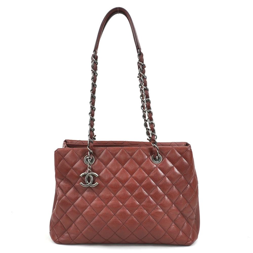 Burgundy Leather Chanel Shoulder Bag