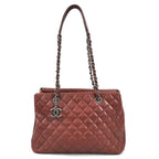 Burgundy Leather Chanel Shoulder Bag