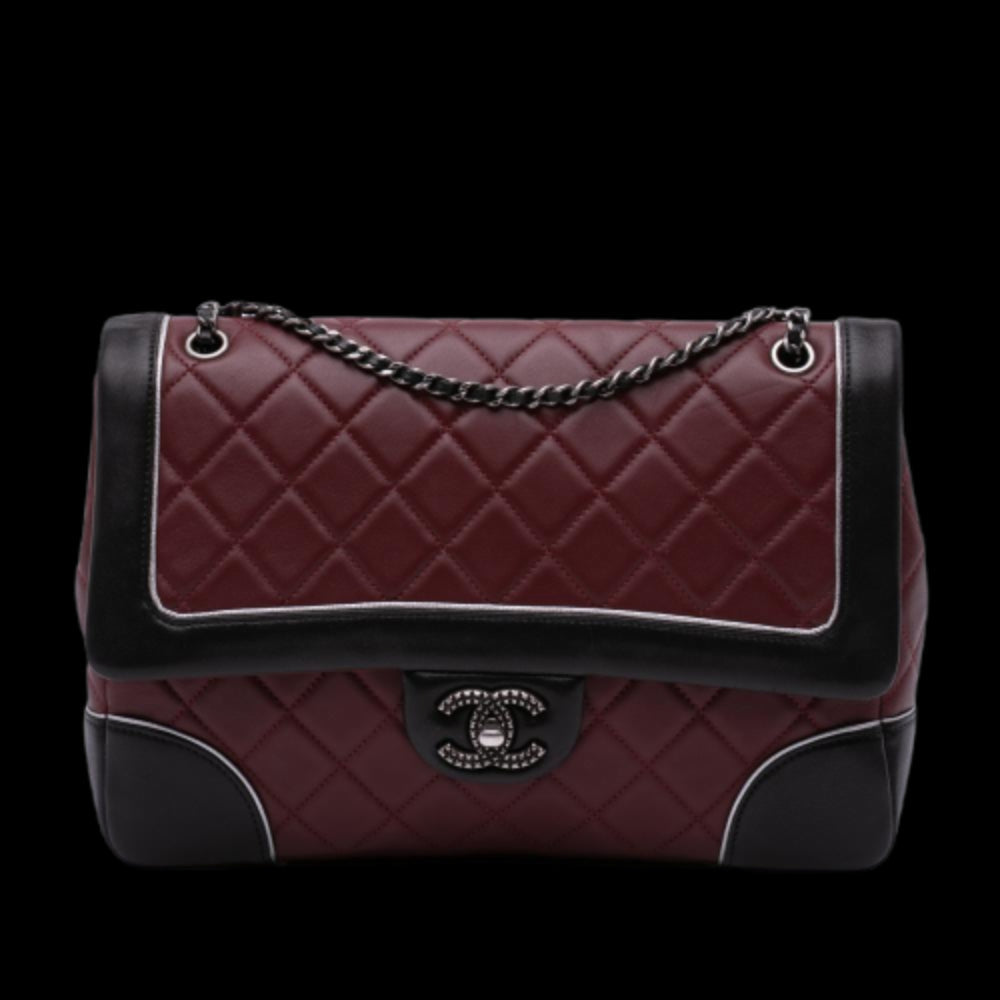 Burgundy Leather Chanel Flap Bag