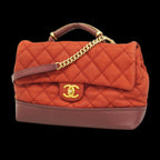 Burgundy Leather Chanel Shoulder Bag