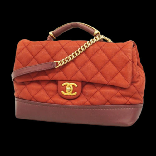 Burgundy Leather Chanel Shoulder Bag