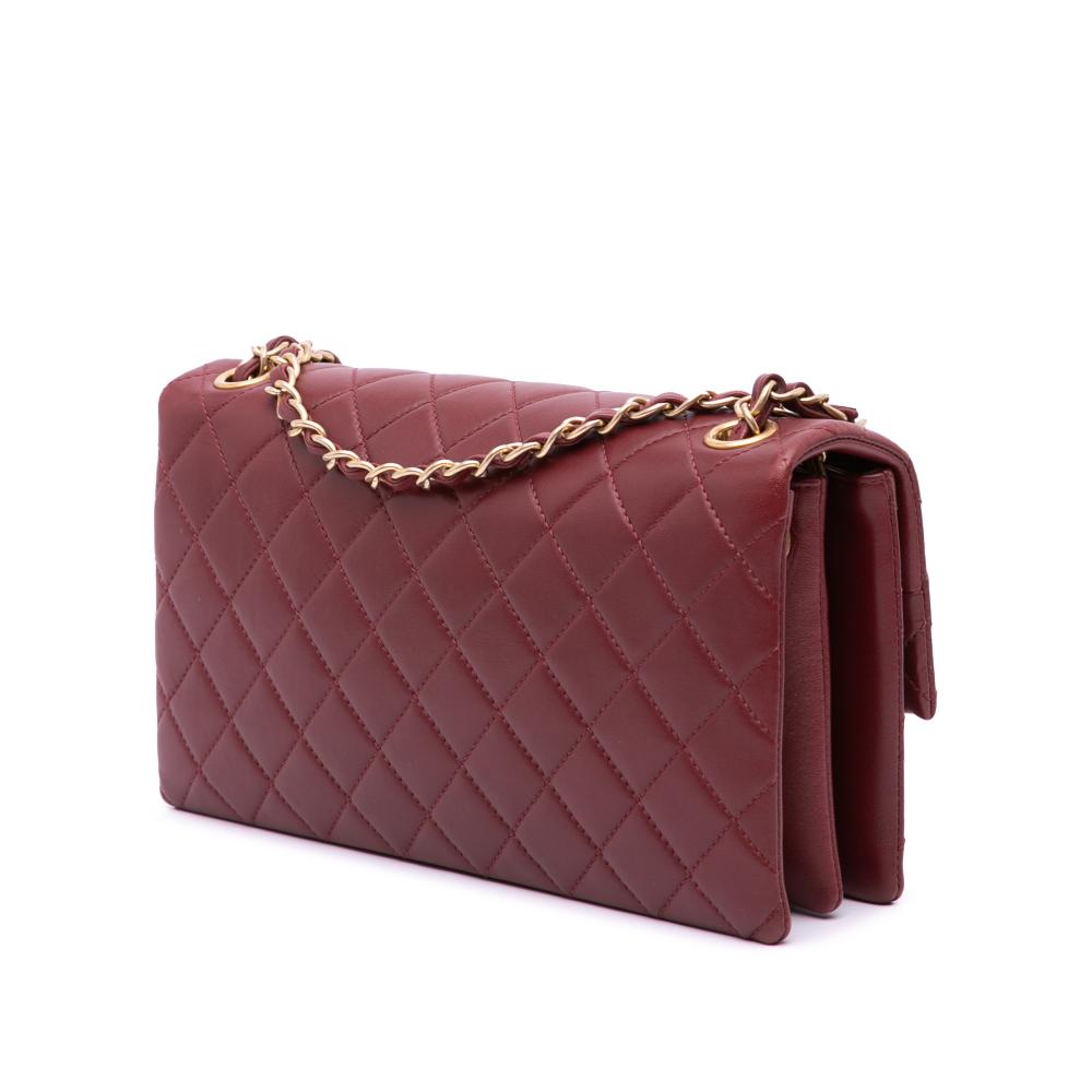 Burgundy Leather Chanel Shoulder Bag