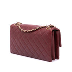 Burgundy Leather Chanel Shoulder Bag