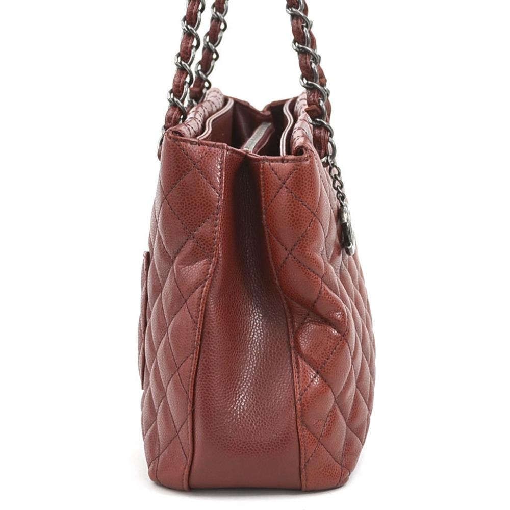 Burgundy Leather Chanel Shoulder Bag