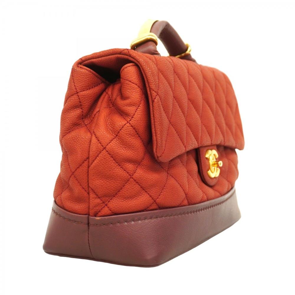 Burgundy Leather Chanel Shoulder Bag