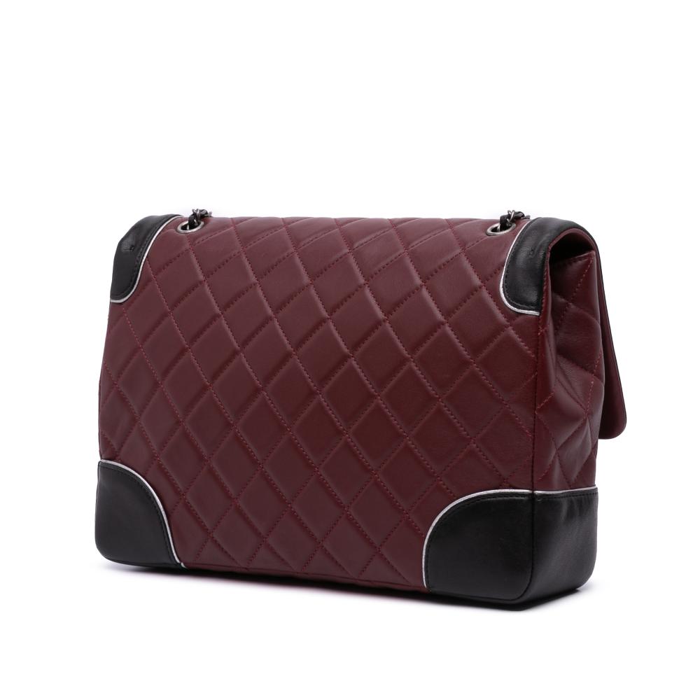 Burgundy Leather Chanel Flap Bag