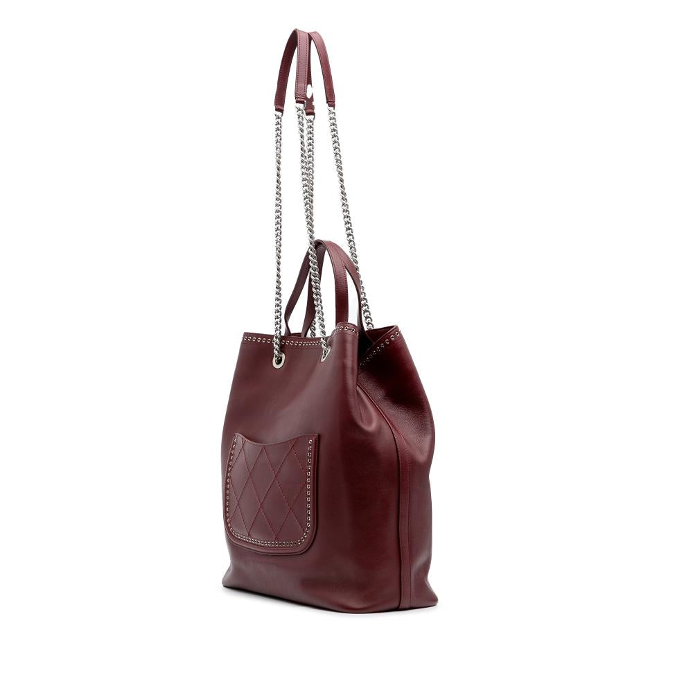 Burgundy Leather Chanel Shoulder Bag