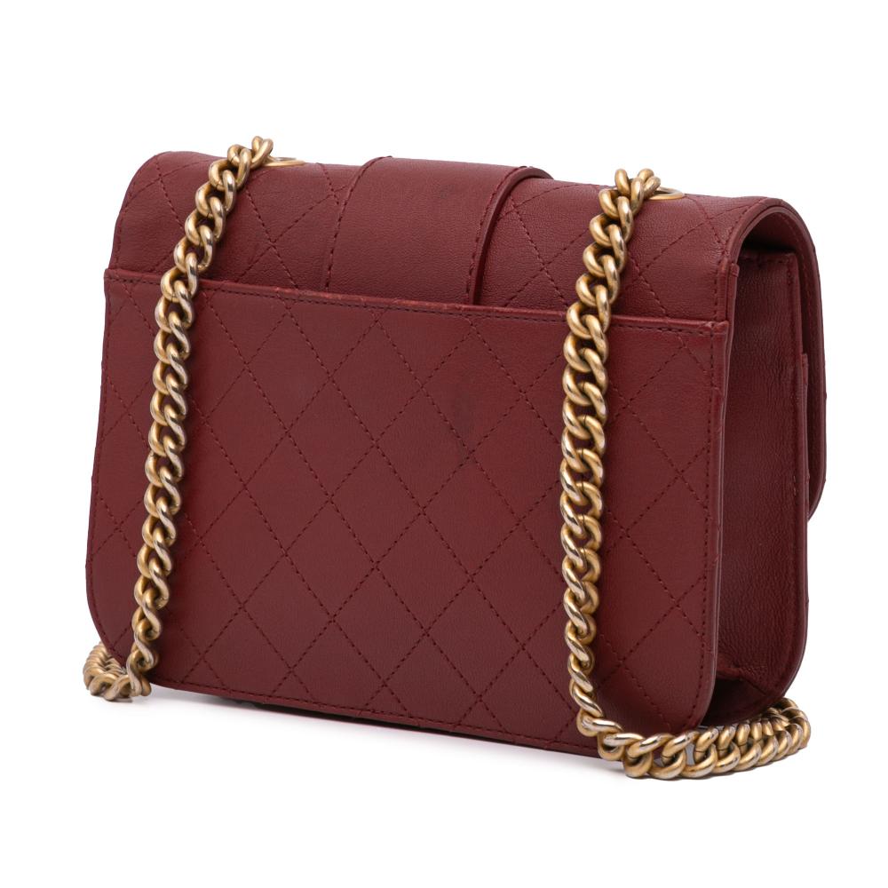 Burgundy Leather Chanel Flap Bag