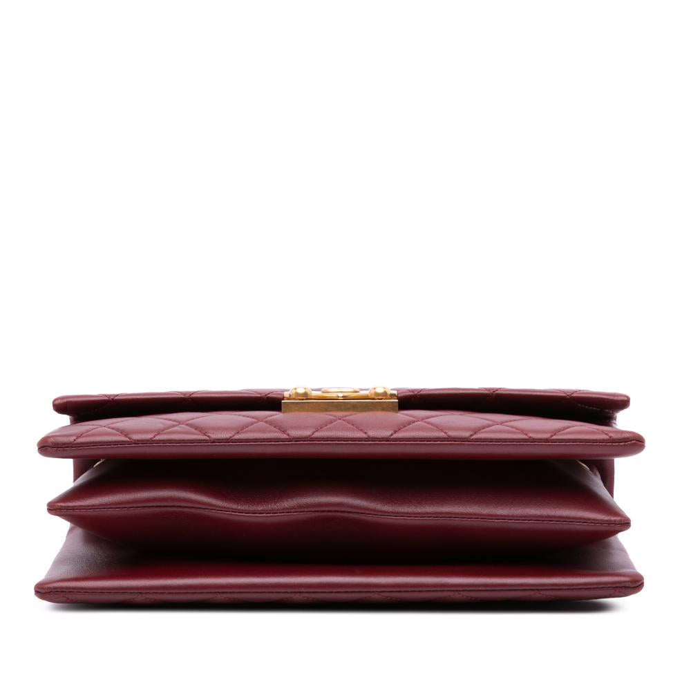 Burgundy Leather Chanel Shoulder Bag