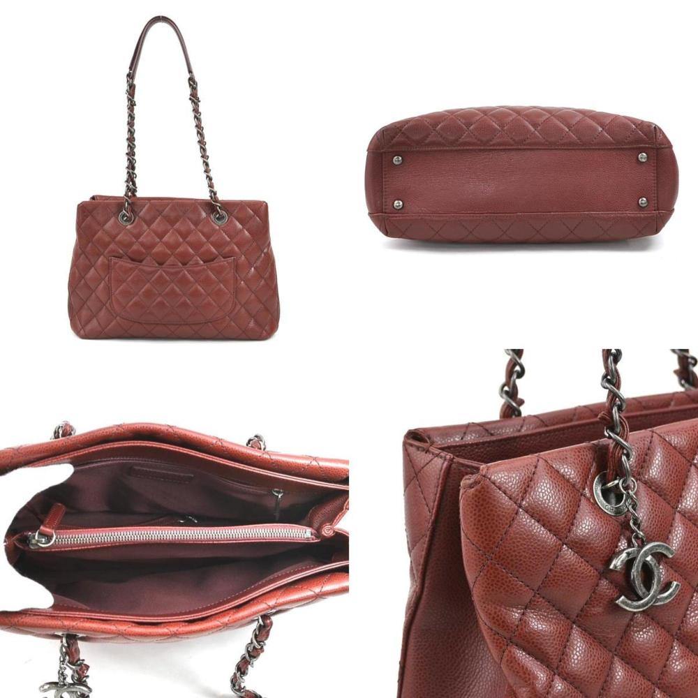 Burgundy Leather Chanel Shoulder Bag