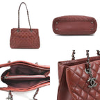 Burgundy Leather Chanel Shoulder Bag