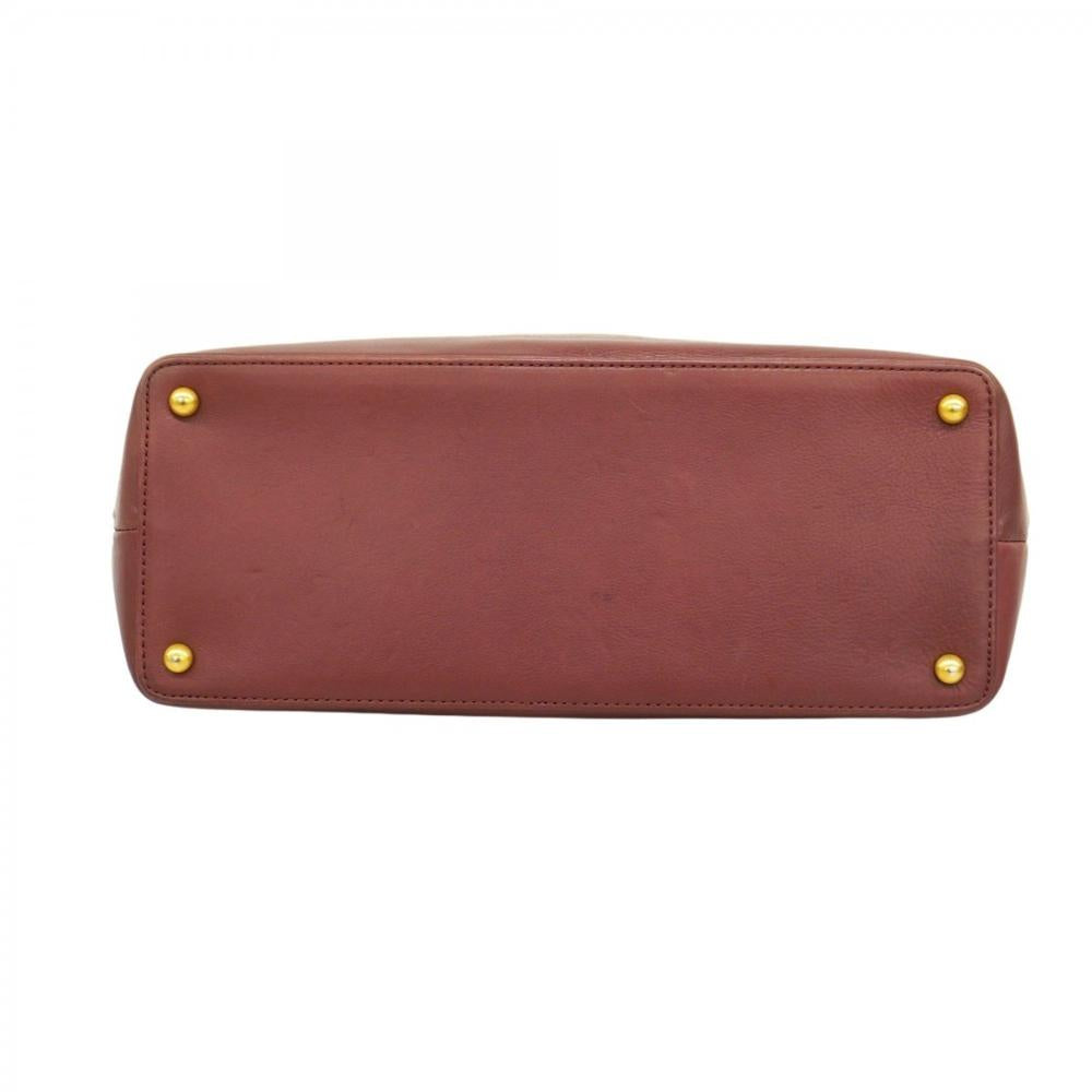 Burgundy Leather Chanel Shoulder Bag