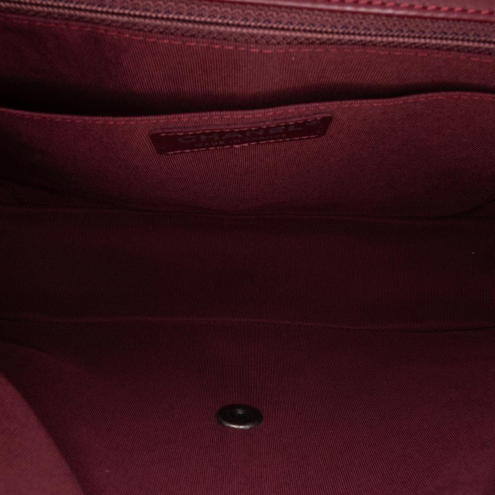 Burgundy Leather Chanel Flap Bag