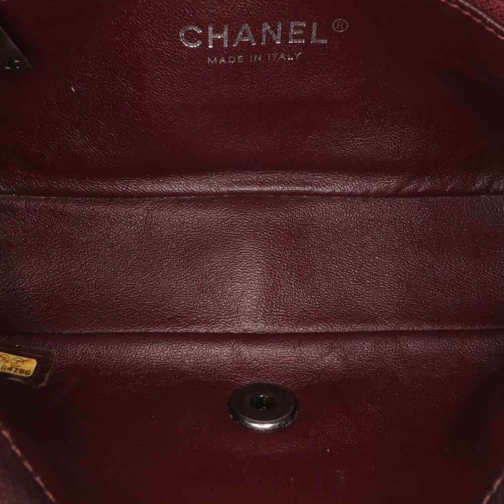 Burgundy Leather Chanel Flap Bag