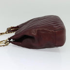 Burgundy Leather Chanel Shoulder Bag