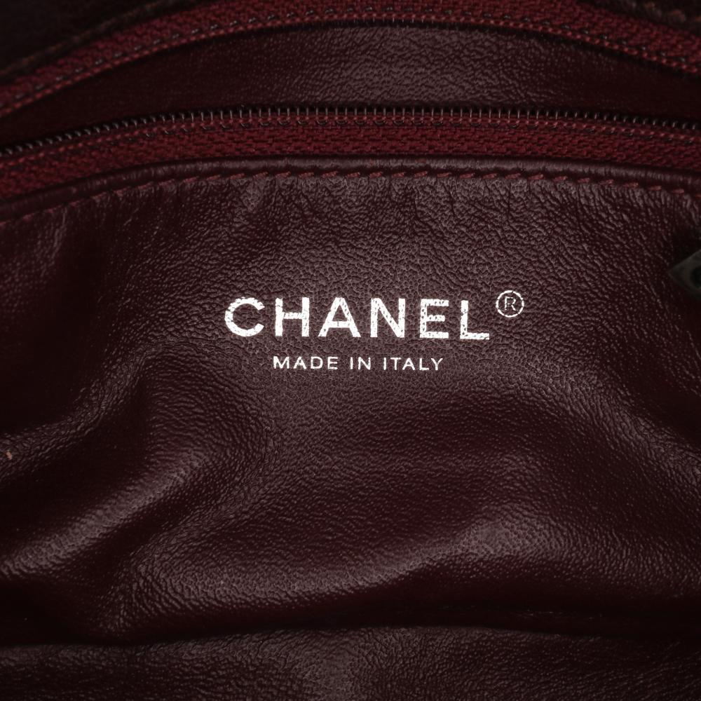 Burgundy Leather Chanel Flap Bag
