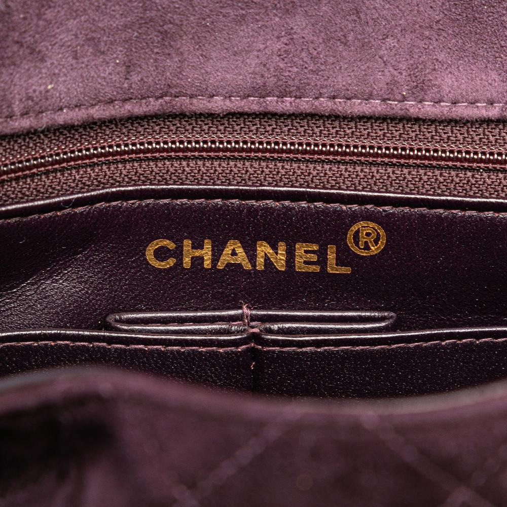Burgundy Leather Chanel Flap Bag