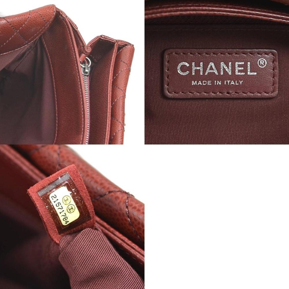 Burgundy Leather Chanel Shoulder Bag