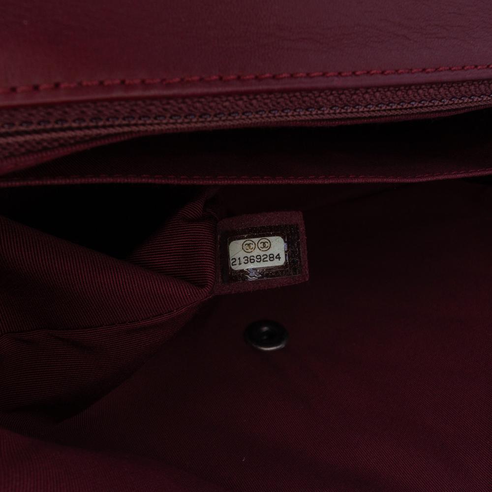 Burgundy Leather Chanel Flap Bag