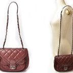 Burgundy Leather Chanel Shoulder Bag