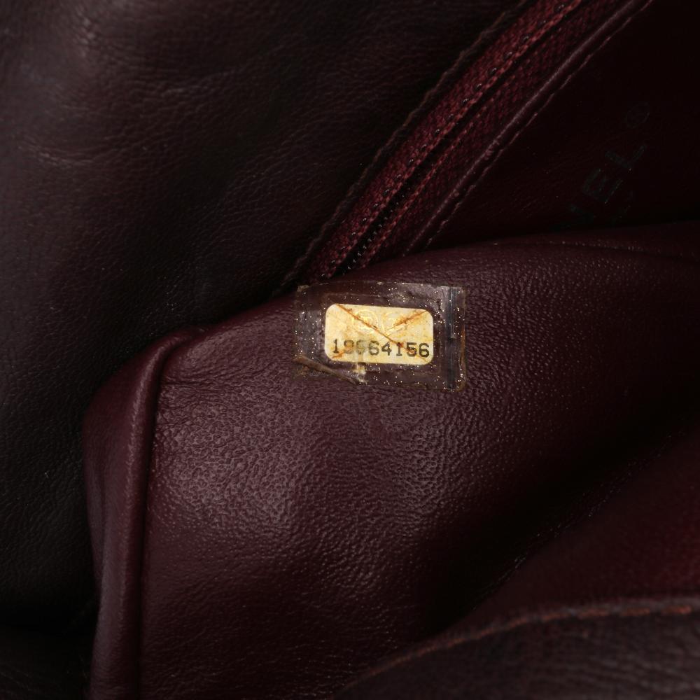 Burgundy Leather Chanel Flap Bag