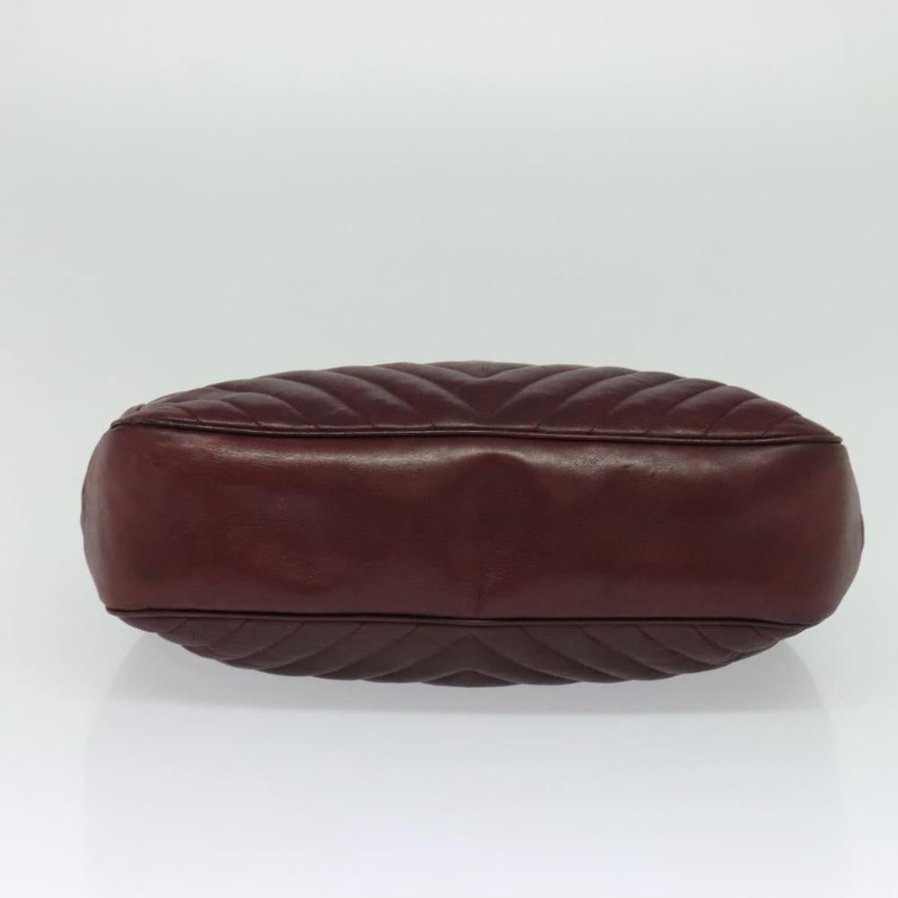 Burgundy Leather Chanel Shoulder Bag