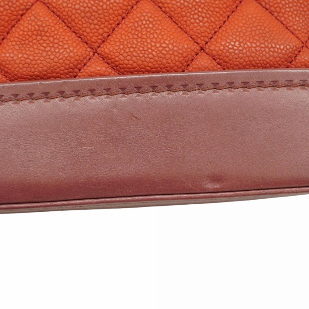 Burgundy Leather Chanel Shoulder Bag