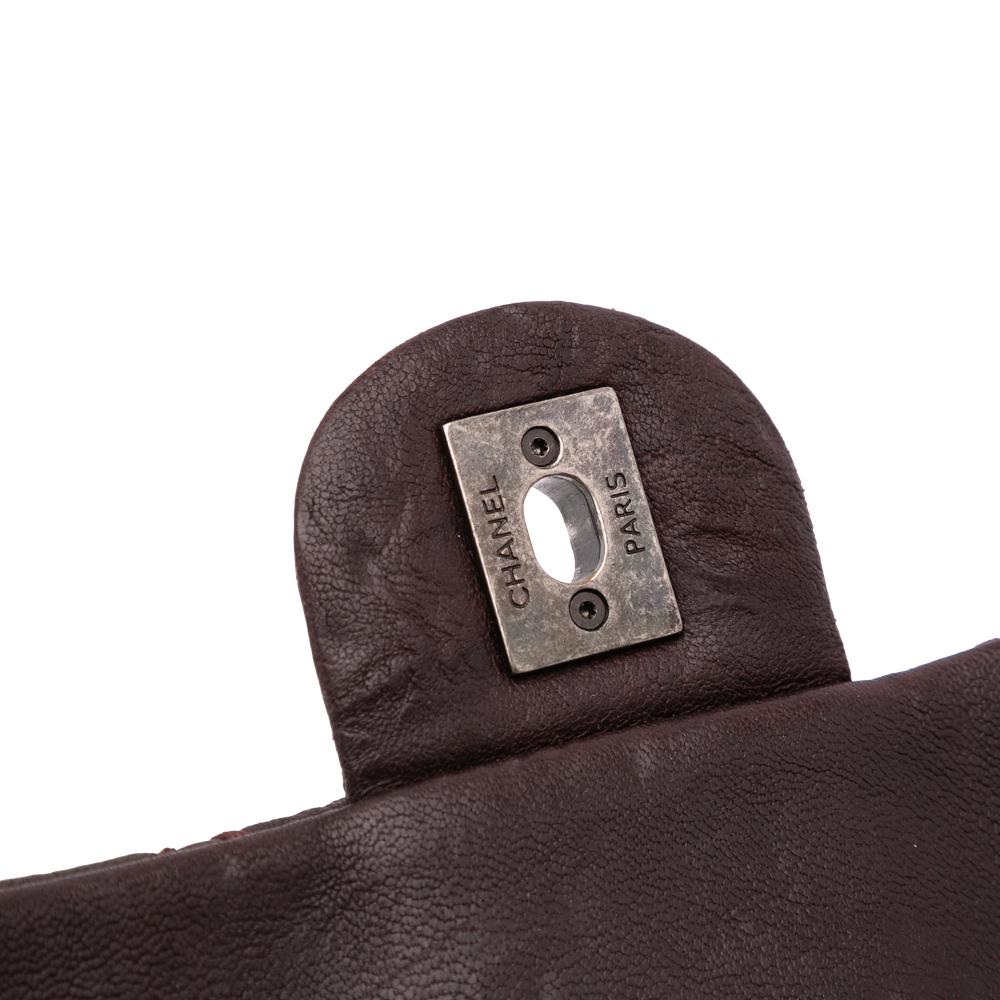 Burgundy Leather Chanel Flap Bag